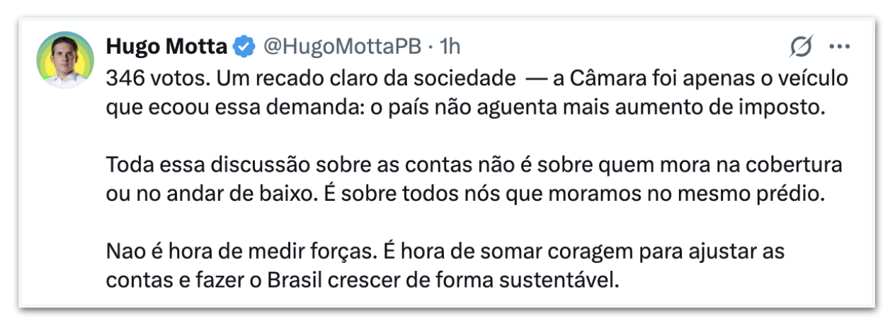 Pressão da oposição contra IOF cresce e Motta marca reunião