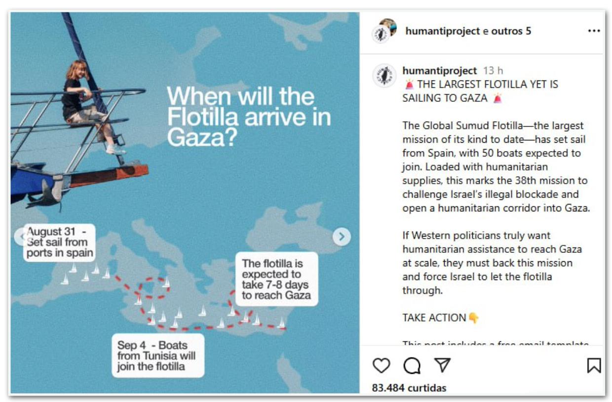 Barcos com ativistas partem de Barcelona em direção a Gaza