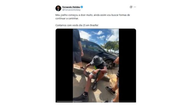 Holiday sente o joelho e suspende participação em caminhada