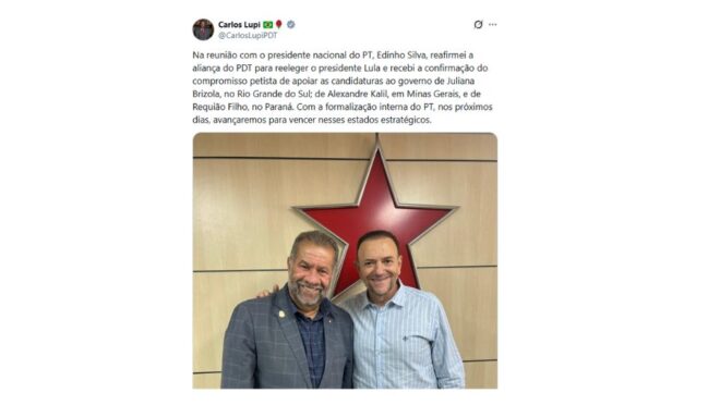 Edinho Silva nega aliança entre PT e PDT em Minas após anúncio de Lupi
