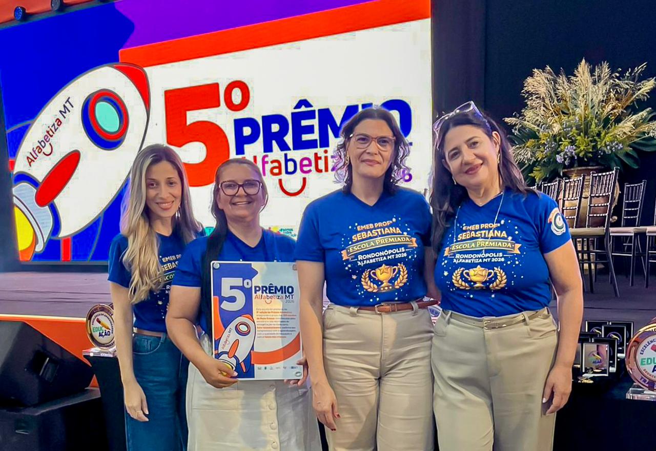 DESTAQUE Escola Municipal é premiada entre as melhores de Mato Grosso no 5º Prêmio Alfabetiza MT Publicado em 20/03/26 às 09:32 SEMECEL