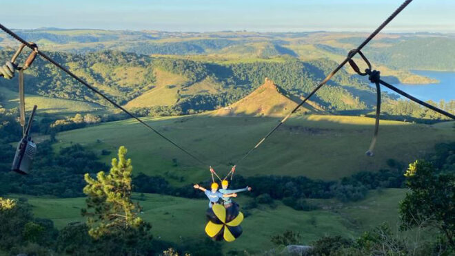 Maior tirolesa do Paraná em extensão tem vista em 360º e impulsiona turismo de aventura