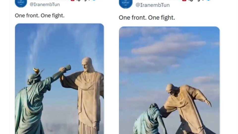 Irã usa Cristo Redentor em nova propaganda de guerra após ameaça de tarifaço dos EUA