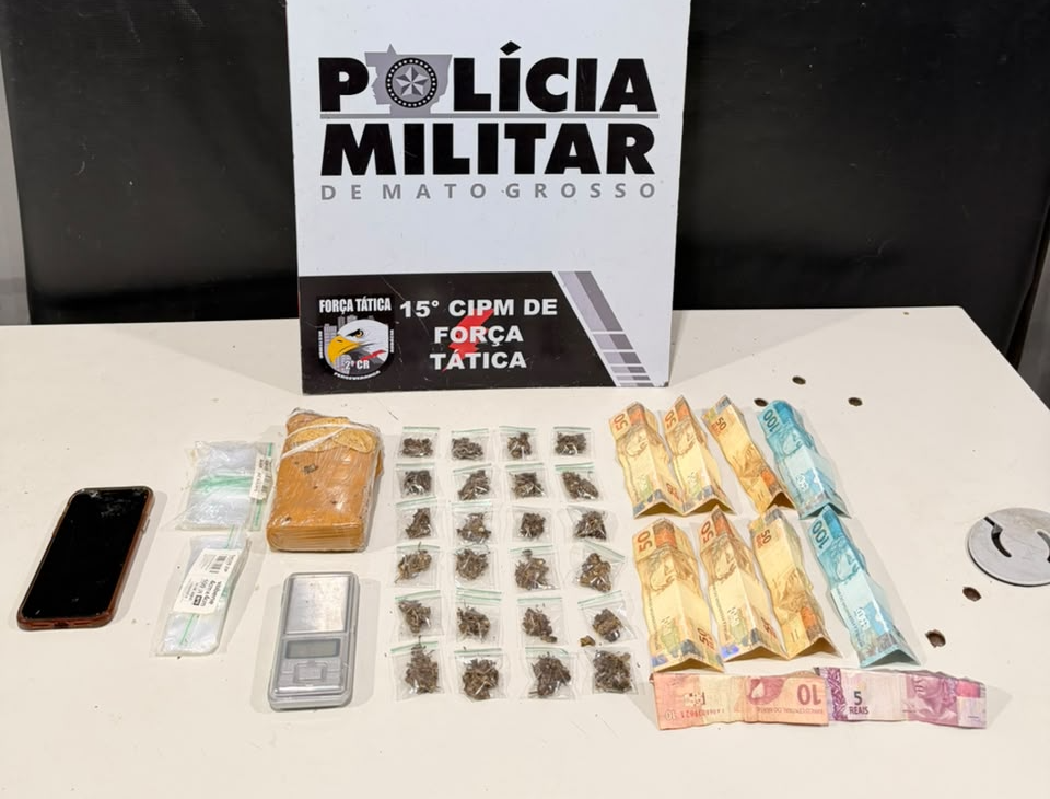 Força Tática apreende adolescente com tablete e porções de maconha em Várzea Grande